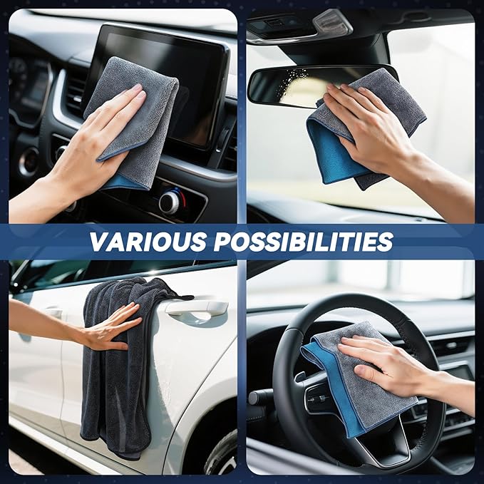 2-Pack Microfiber Towels for Cars 36"x24", Extra Large Ultra Absorbent Car Wash Drying Towels Detailing Supplies for SUVs and Trucks, No Streaks, Spots or Scratches