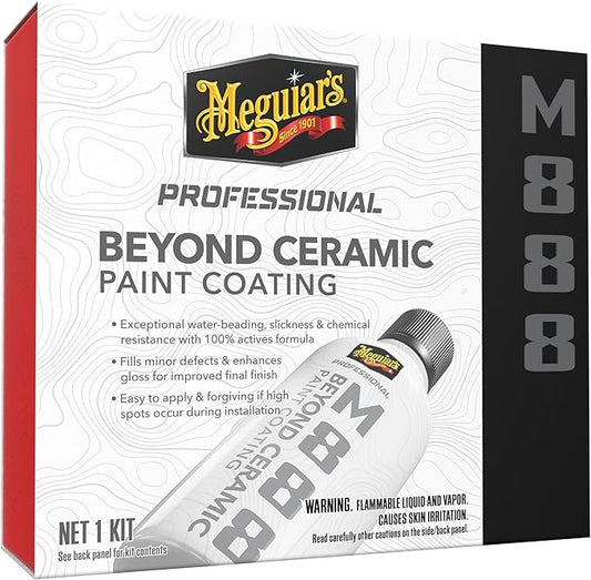 Meguiar's Professional Beyond Ceramic Paint Coating M888 - Multi-Year Ceramic Coating For Cars, Easy to Apply, Fills in Minor Defects with Exceptional Water Beading, Slickness, and Chemical Resistance