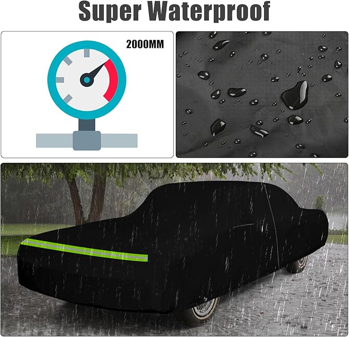 Waterproof Car Cover Replace for 1963-1970 Buick Riviera 2 Door Hardtop, 210T All Weather Classic Car Covers with Inner Cotton & Lock for Snow Rain Paint Protection