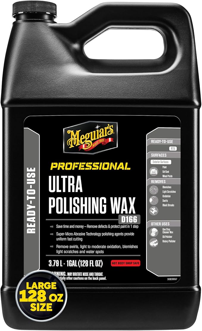 Meguiar's Professional Ultra Polishing Wax D16601 - Premium Scratch Removal, Car Polish, and Car Wax in One - One-Step Cleaner Wax that's Easy to Use - Restores Clarity and Shine, 128 Oz, 1 Gal