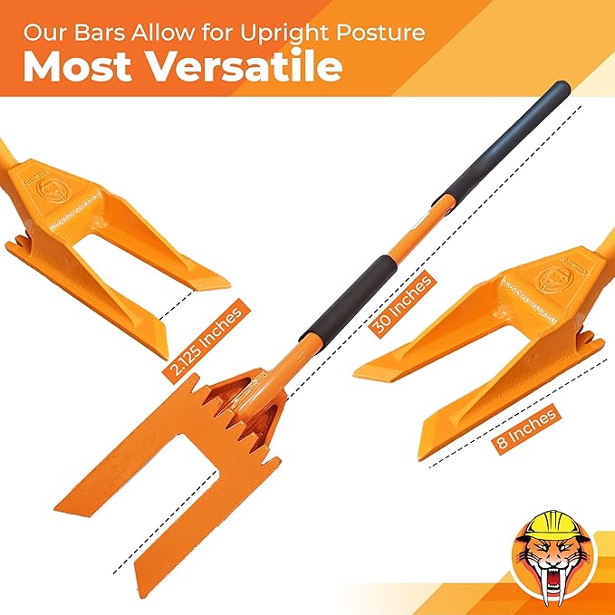 30” Demolition Pry Bar & Crowbar – Oval Handle Wrecking Bar for Ceiling & Wall Demo – Heavy Duty Nail Puller Tool for Contractors, Firefighters & Home Renovations