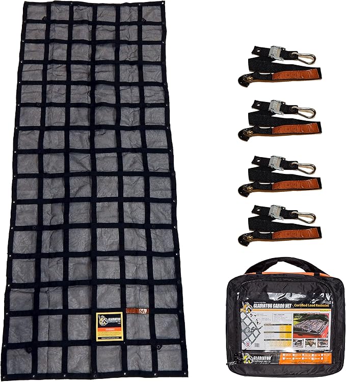 Gladiator Cargo Nets - Heavy Duty Cargo Net - Utility Beds and Trailers - (GUT-100) 4' x 10'