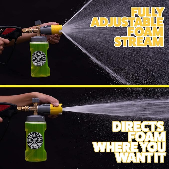 Chemical Guys Big Mouth Max Release Foam Cannon and Blueberry Snow Foam Car Wash Soap, 64 fl oz - Car, Truck, SUV, RV & Boat Wash, Soap Cannon for Pressure Washer, 34 oz Bottle - 2 Items