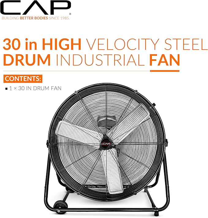 CAP Barbell 30'' High Velocity Heavy Duty Floor Fan – Ultimate Cooling Power for Gyms & Homes