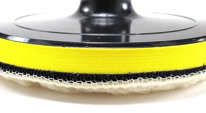 6 inches Backing Plate for Polishing Buffering Soft Wool with Hook and Loop Pad - 5/8 inch TPI Spindle