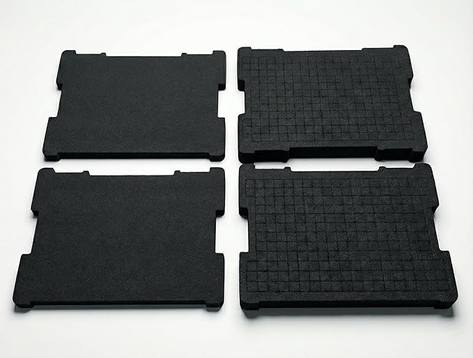 (2 Pack) Foam Insert Compatible with DeWalt TSTAK Tool Boxes - Fits DWST17808, DWST17807, DWST17805 - Replacement for DWST88801 - Customizable Tool Organizer Block + Bottom Base Pads (4 Pieces Total)
