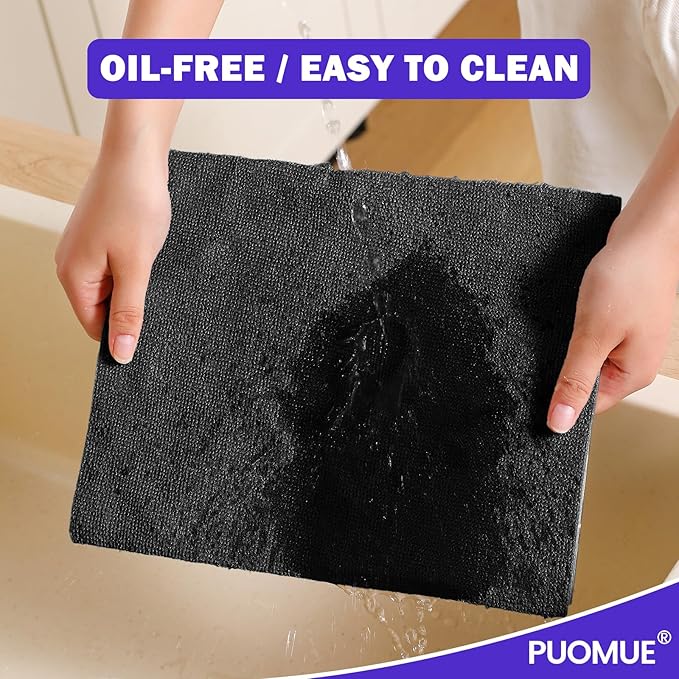 55 Pack Microfiber Cleaning Cloth Roll, Tear Away Reusable Towels, 11" X 9", Ultra Absorbent & Lint Free Microfiber Cloth for Cleaning Cars, Kitchen, Window, Home and Shop, Black