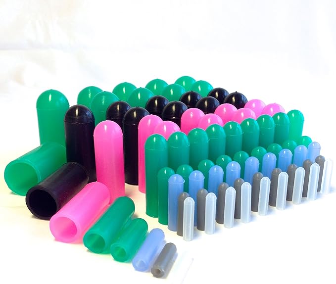 High Temp Masking Supply 160 Piece Silicone Rubber Plug and Cap Set - 1/16" to 3/4" Range - for Powder Coating, Painting, Ceramic Coating, Sealing Holes - Non-Toxic, Flexible, Reusable