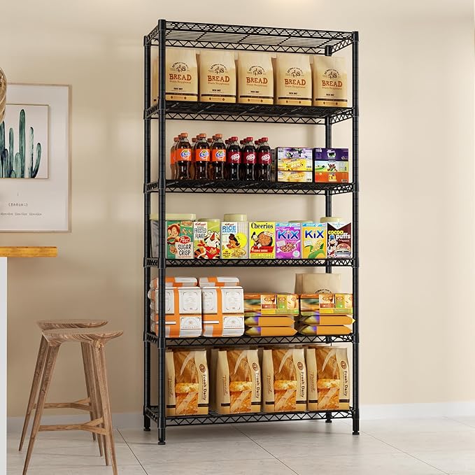 SINGAYE Shelf Closet Wire Shelving：Adjustable Metal Unit for Laundry Room Organization Bathroom Kitchen Home Garage Storage Pantry Rack Shelves