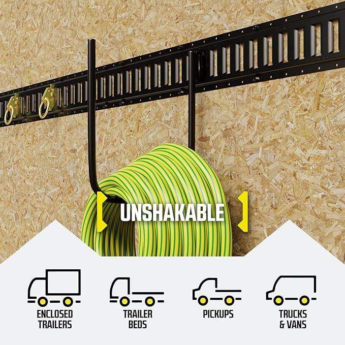 DC Cargo - E Track U Hooks (9" - 10 Pack) - Large Heavy Duty E Track Accessories - Use in Enclosed Trailers, Box Trucks, Vans, Garage, Workshop & Warehouse
