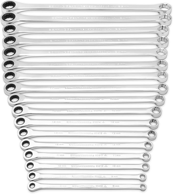 GEARWRENCH 17 Pc. GearBox™ 12 Pt. XL Double Box Ratcheting Wrench Set, Metric - 85989
