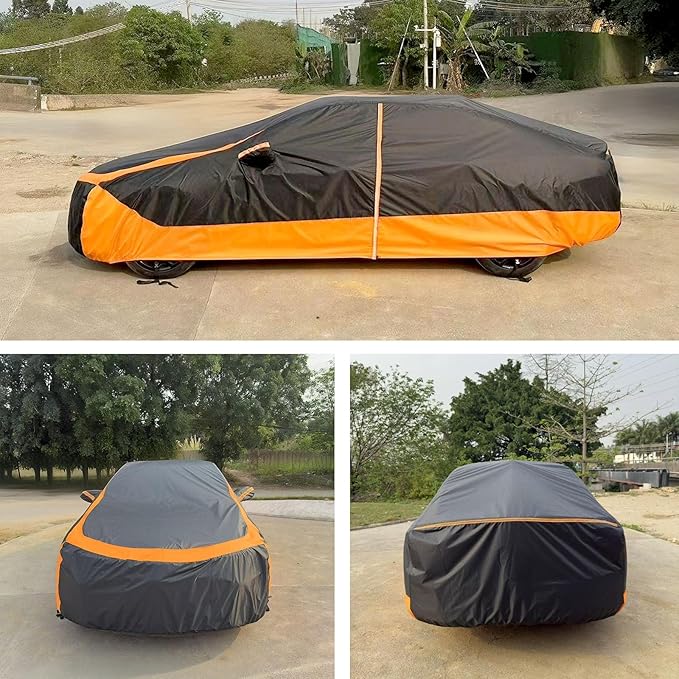 Waterproof Outdoor Cover with Zipper Door Reflective Strips Fit for Toyota Camry, Nissan Altima, Honda Accord, Chevy Malibu, Kia Optima/K5, Subaru Legacy, Buick Regal etc. Fit Length (187-194 inch)