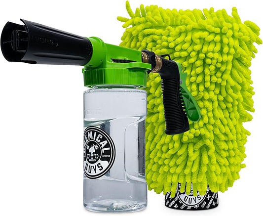 Chemical Guys Foam Blaster 6 Car Wash Gun, Chemical Guys Foam Gun, and Chenille Scratch-Free Microfiber Wash Mitt - Connects to Any Garden Hose for Thick Suds - Safe for Cars, Trucks, SUVs - 2 Items