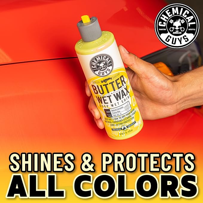 Chemical Guys WAC_201 Butter Wet Wax, Deep Wet Shine for Cars, Trucks, SUVs, RVs & More, 128 fl oz (1 Gallon) Banana Scent
