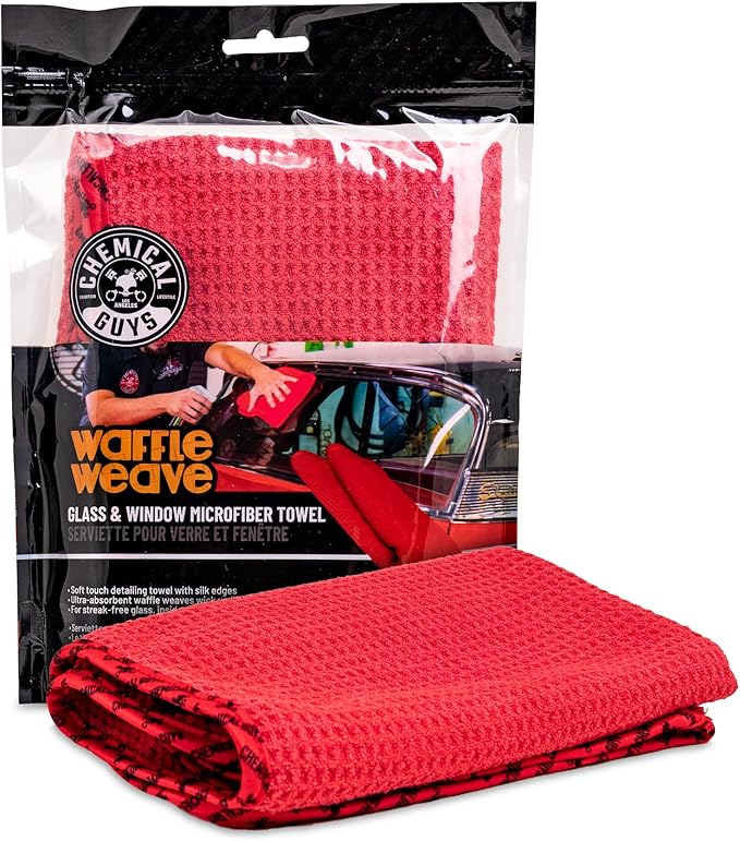 Chemical Guys MIC1995 Woolly Mammoth Microfiber Towel and MIC707 Waffle Weave Microfiber Towel Bundle for Car Cleaning