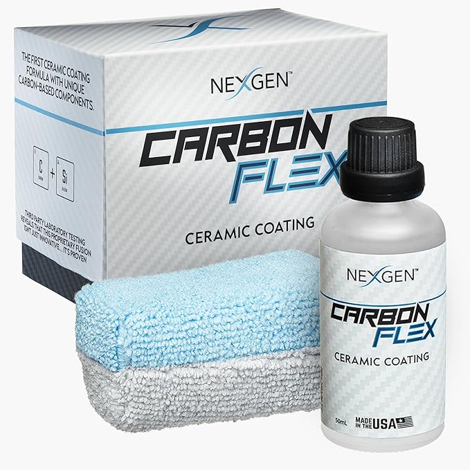Nexgen Carbon Flex – Ceramic Coating Up to 3-Year - Professional Grade Nano Ceramic Coating for Cars - SIO2 Protection, UV & Chemical Resistant, High Gloss Finish for Paint and Glass - 50ml