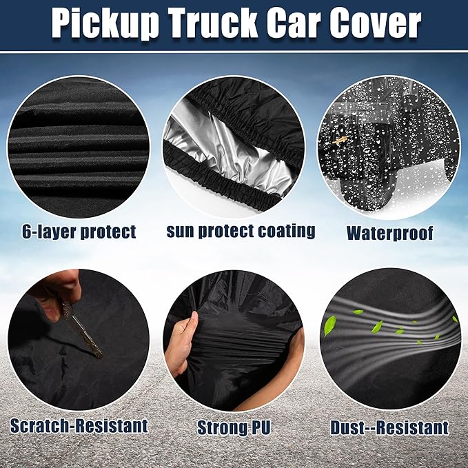 X AUTOHAUX SUV Car Cover Fit for Jeep Wrangler JK JL 2 Door 2007-2021 Outdoor Waterproof Sun Rain Dust Wind Snow Protection 210D Oxford Black