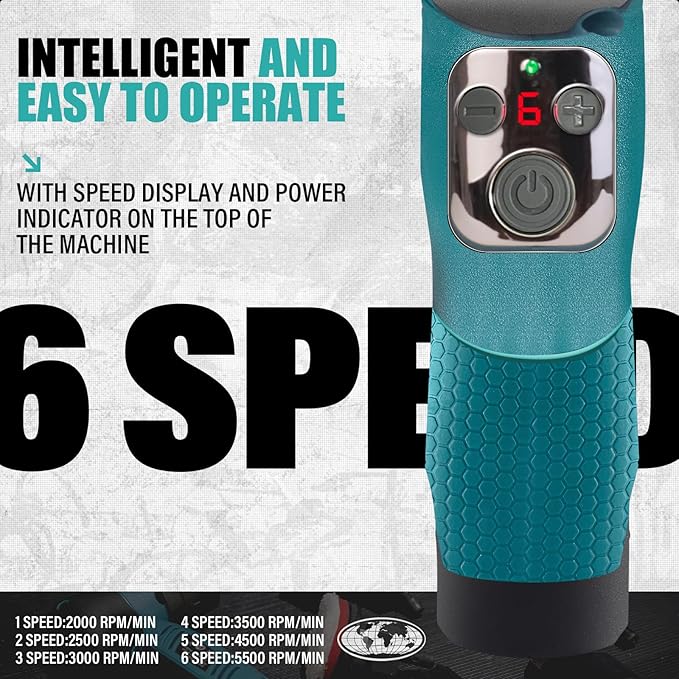 AUTIWOZ Cordless Mini Polisher Fast Change 1/3inch 12mm and 3mm Orbital, DA/RO Small Polisher for Car Detailing 6 Speeds, 2Pcs 2000mAh Li-ion Batteries, with Collet, Cone Cylinder Polishing Pads