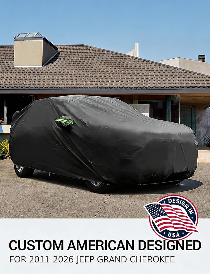 Proadsy Car Cover Compatible with Jeep Grand Cherokee 2011-2024 2025 2026 (Not for Grand Cherokee L) Windproof All Weather Waterproof Sun Rain UV Dust Snow Protection Outdoor Covers