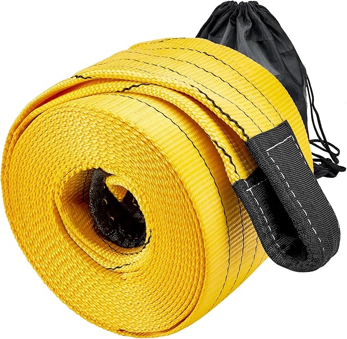 90,000lb Heavy Duty Tow Strap 30ft x 7.1Inch - Recovery Tow Rope for Trucks, Jeep, SUV, RV, Tractor, Bus, Van |Commercial Grade, 6m 50 US Tons Break Strength
