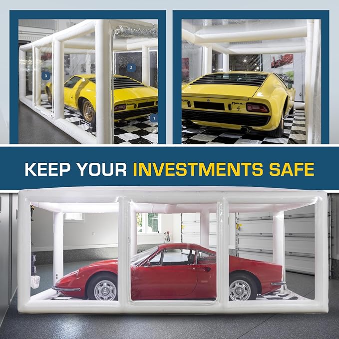 IN THE GARAGE - Ultimate Car Shield, White - Inflatable Car Cover Indoor - Indoor Car Bubble, Inflatable Garage - Car Bubble Storage - 18' / 5.5m