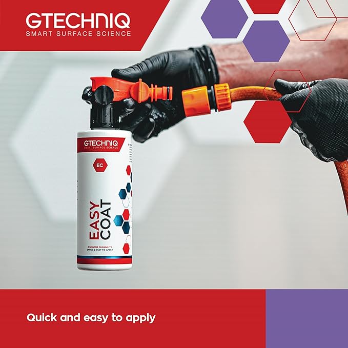 Gtechniq Easy Coat Kit for Cars, 17 fl oz | Extreme Dirt Resistance, Protects from UV, Weather and Wash Chemicals, Quick and Easy to Apply, For Paint and Glass Surfaces, Up to 3 Months Durability