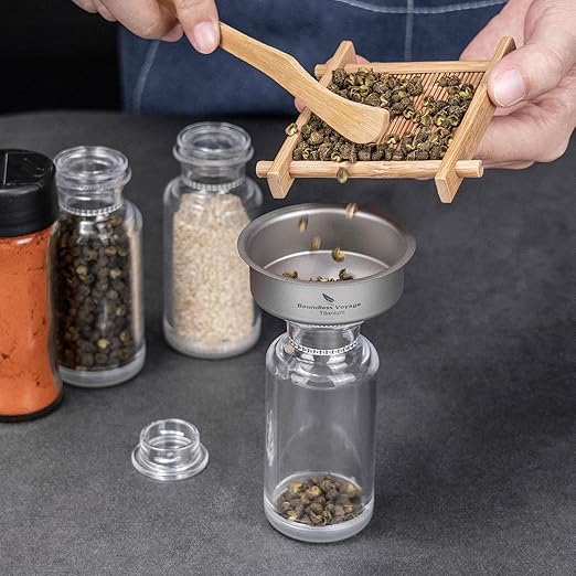 Boundless Voyage Titanium Funnels Kitchen Funnel Set, Hip Flask Funnel, Small Metal Funnels, Kitchen Funnels for Essential Oil, Spices, Flask