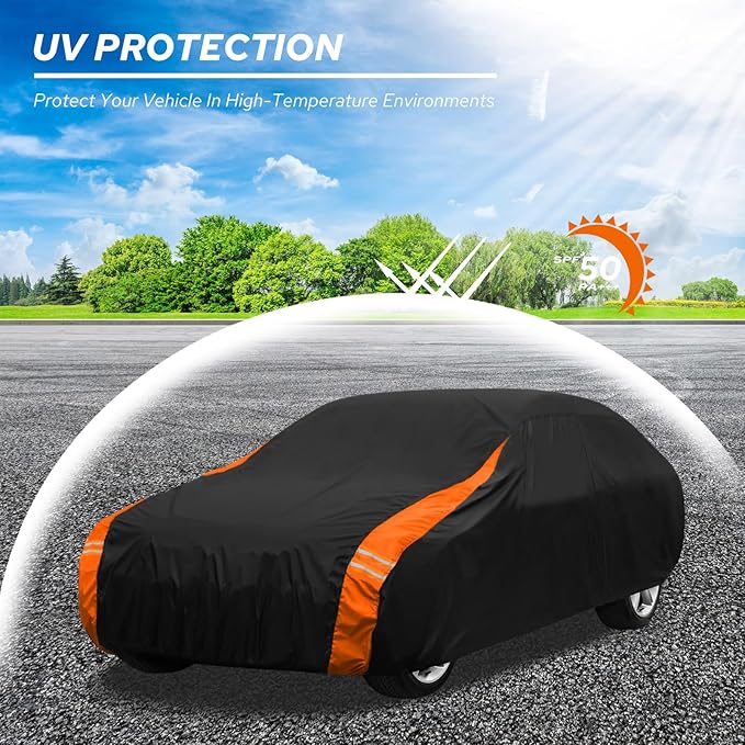 10-Layer for Chevy Corvette C4/C5/C6/C7 Car Cover Waterproof All Weather for Automobiles, Outdoor Full Cover Soft Cotton Lining with Door Zipper, Fit for Corvette C4-C7 1984-2019