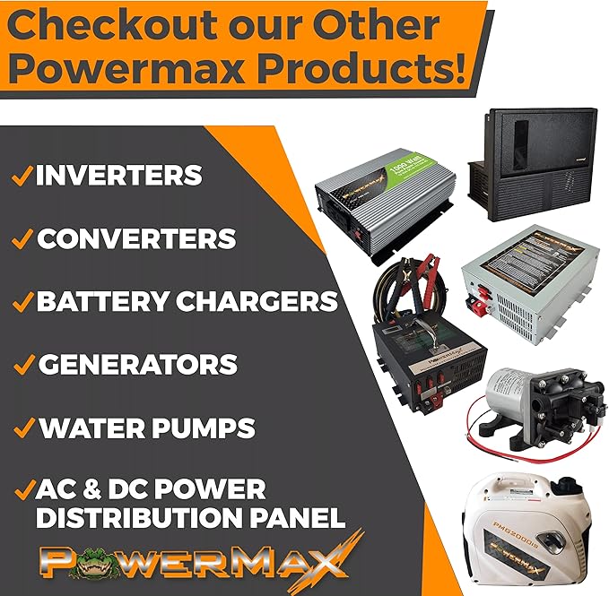 PowerMax PMBC 100 LK 12V Battery Maintainer Charger, Flash Reprogrammer & Adjustable Power Supply w/ 15ft Cables, Voltage Display & Mounting Brackets for RV, 12V Car Audio, Boat motors & LED + house