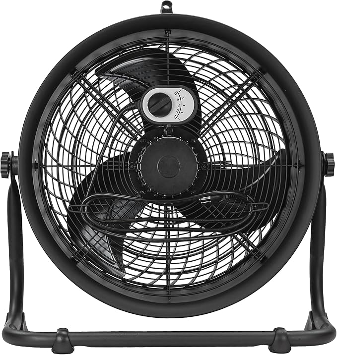 Caterpillar® fan 18”-Blade High-Velocity Drum Fan Heavy Duty Industrial Grade (Black, 2-in-1): 3,400 CFM, 4-Speed, 360 Degree Adjustable Drum Head, Dual Ball Bearing Motor with Die-Cast Cover