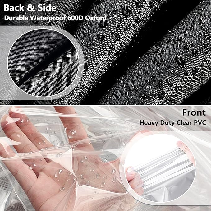 Waterproof Shelf Cover,Outdoor 600D Heavy Duty Dustproof Storage Shelves Cover,42''x18''x72'' Shelf Covers for Wire Shelving with Zippers,Storage Rack Covers with Clear Front