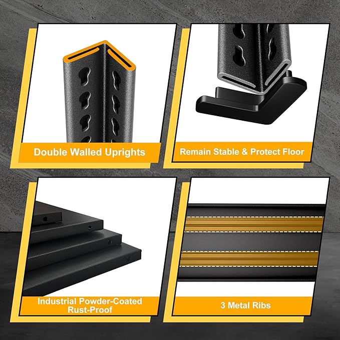 40" W Garage Shelving Heavy Duty, 1440LBS Loads Garage Storage Shelves Heavy Duty, 3-Tier Metal Shelving Units and Storage Racks, Industrial Utility Shelf,40" Wx18 Dx36 H, Black