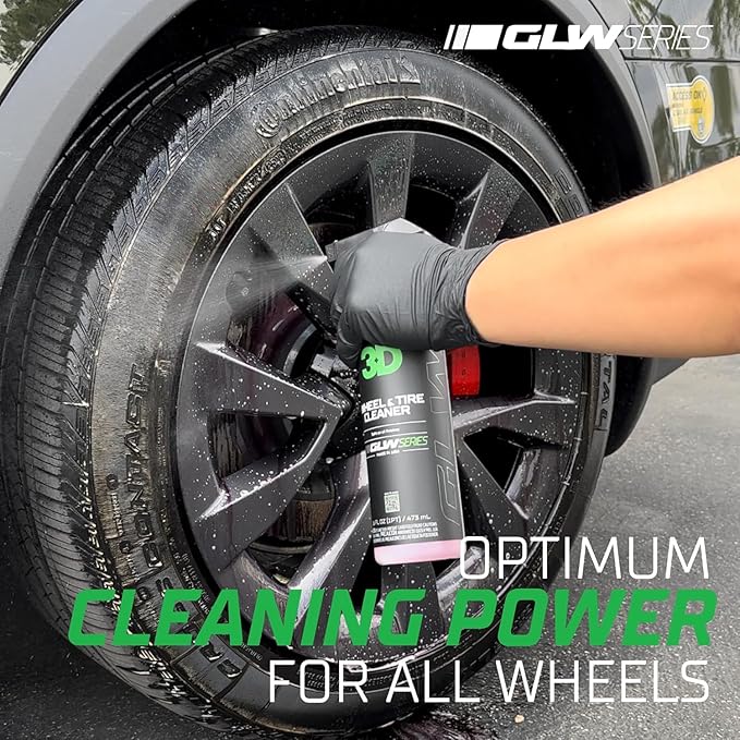 3D Wheel & Tire Cleaner - 1 Gallon Deep Cleaning All-in-One Formula | Removes Brake Dust, Grime, Tire Browning | Safe on All Wheels | DIY Car Detailing