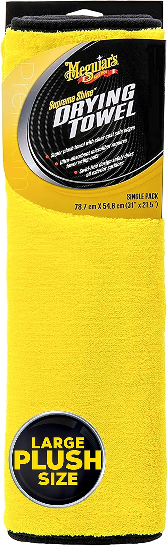 Meguiar's X190400 Supreme Shine Drying Towel, Large Super Plush‚ 1 Pack