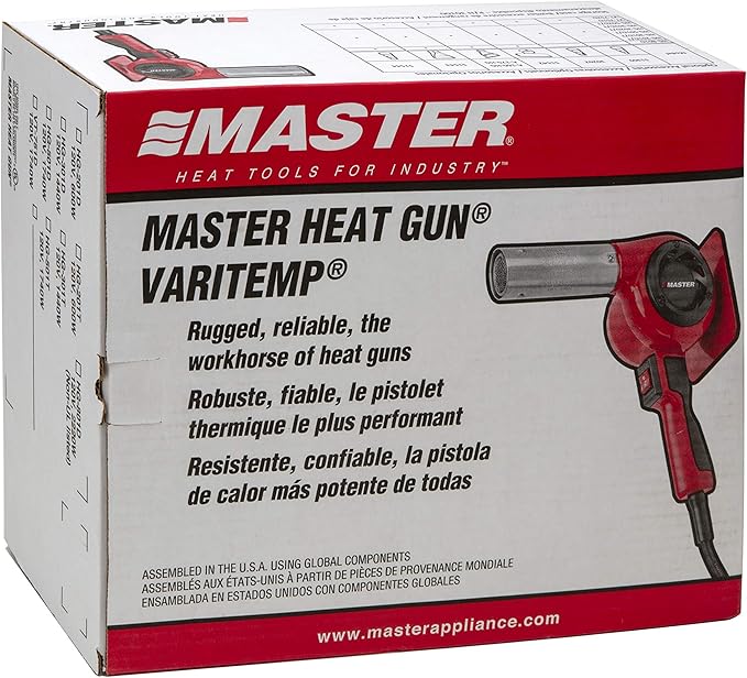 Master Appliance HG-801D Industrial Heat Gun, Quick Change Plug-In Heating Element, 1400° F, 120V, 2220W, 18.5 Amps, Engineered In USA