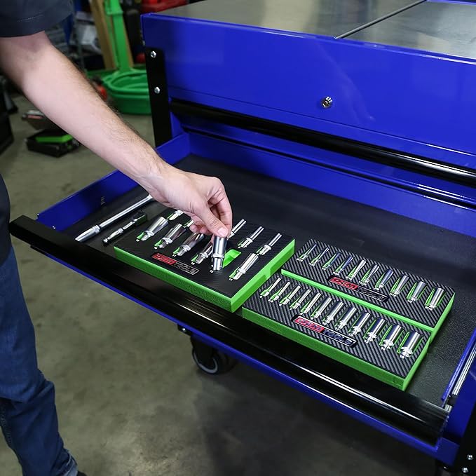 OEMTOOLS 23981 12 Piece Deep Socket Set 3/8, Deep Well Socket Set Metric 8mm-19mm, Heat-Treated Alloy Steel Sockets, Hard Chrome Finish, EVA Foam Tray