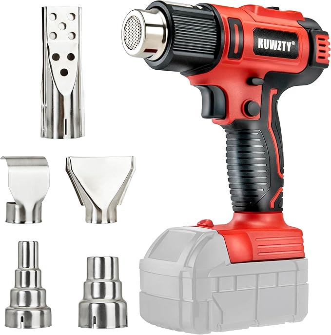 Cordless Heat Gun for Milwaukee M18 Battery,Lithium Hot Air Gun, 2-Temp Setting Max 1022°F(550°C),Heat Gun for Shrink Wrapping, Tube Bending,Resin & Decorating (Tool Only, NO Battery)