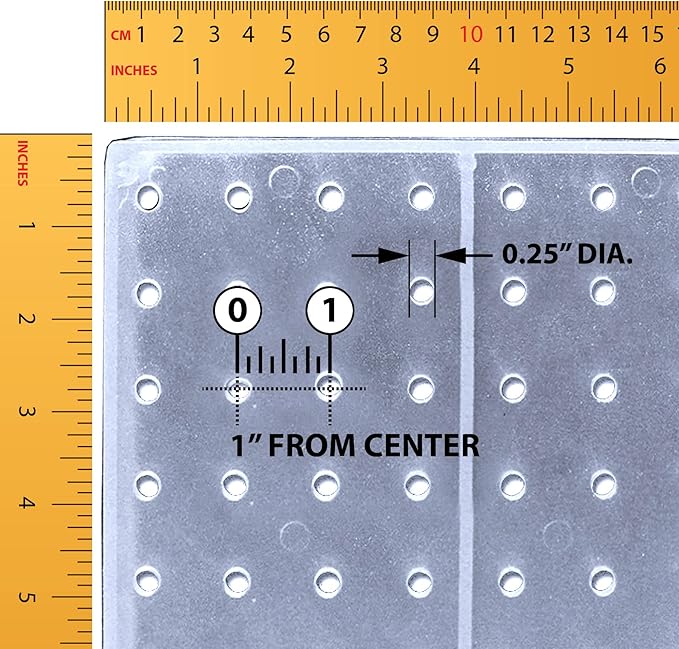 Azar Displays 900945-CLR The DIY Multi-purpose 70-piece Pegboard Wall Organizer Kit with Two Panels and Accessory Assortment, Panel Sizes: 13.5” W x 22” H each, Clear Frosted