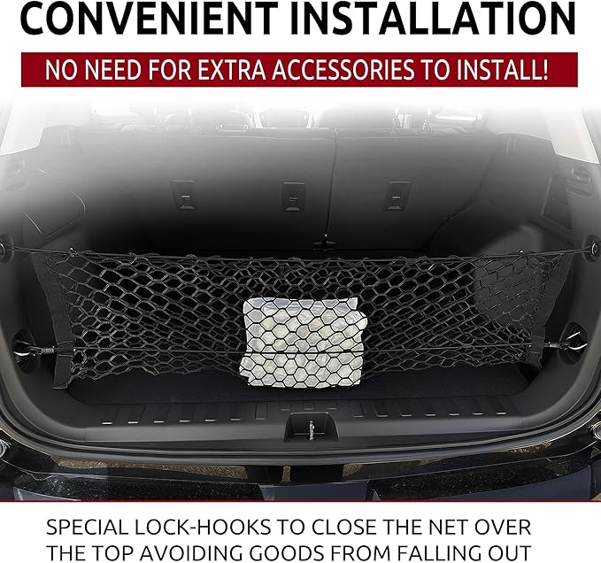 Envelope Style Trunk Mesh Cargo Net for GMC Terrain 2018-2026 - Car Accessories - Premium Trunk Organizers and Storage - Cargo Net for SUV - Vehicle Carrier Organizer for GMC Terrain