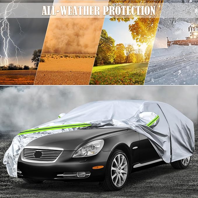 Waterproof Car Covers Replace for 2014-2025 Lexus NX300 NX 350 F Sport, 6 Layers Silver All Weather Custom-fit Car Cover with Zipper Door & Windproof Bands for Snow Rain Dust Hail Protection