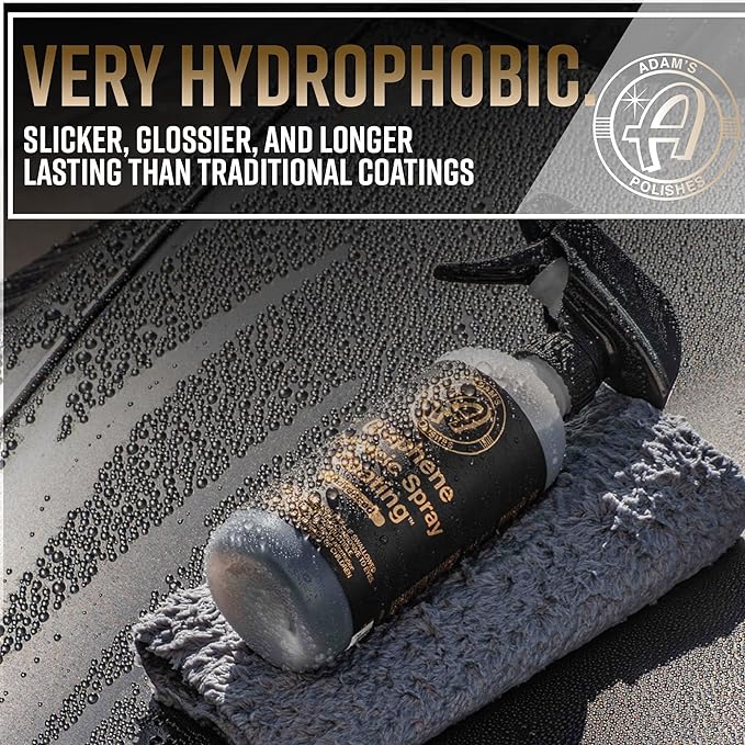 Adam's Advanced Graphene Ceramic Spray Coating Kit - 18+ Months Sprayable Graphene Oxide Ceramic Coating for Cars, Boats, RV's & Motorcycle - Adds Extreme Gloss, Depth, Shine & Protection