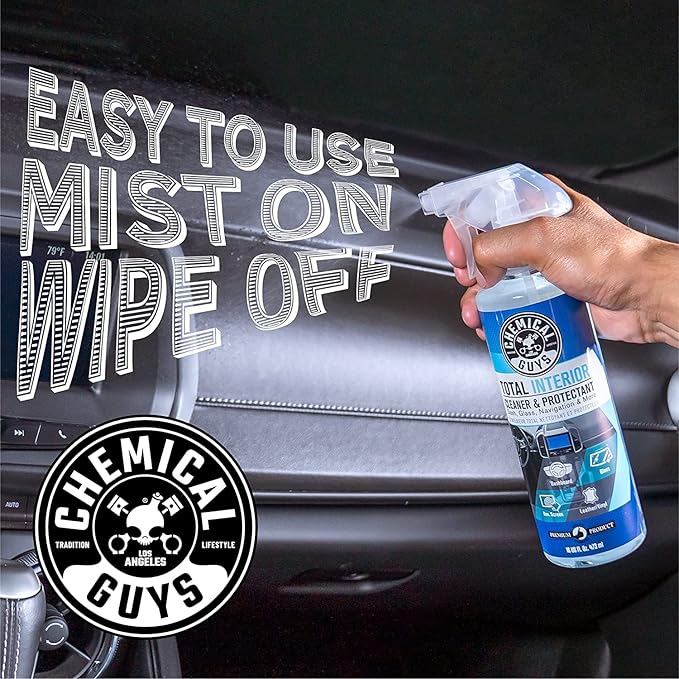 Chemical Guys Total Interior Cleaner and Protectant, Interior Car Cleaner Cleans & Protects Leather, Vinyl, Plastic, Rubber, Glass with a Showroom Finish, Safe for Trucks, SUVs, RVs & More, 128 oz
