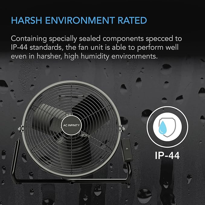 AC Infinity CLOUDLIFT S12, Industrial Wall Fan 12” with Wireless 10-Speed Controller, EC-Motor High-Velocity Shop Fan Floor Stand or Wall Mount, for Hydroponics, Greenhouses, Workshop Circulation