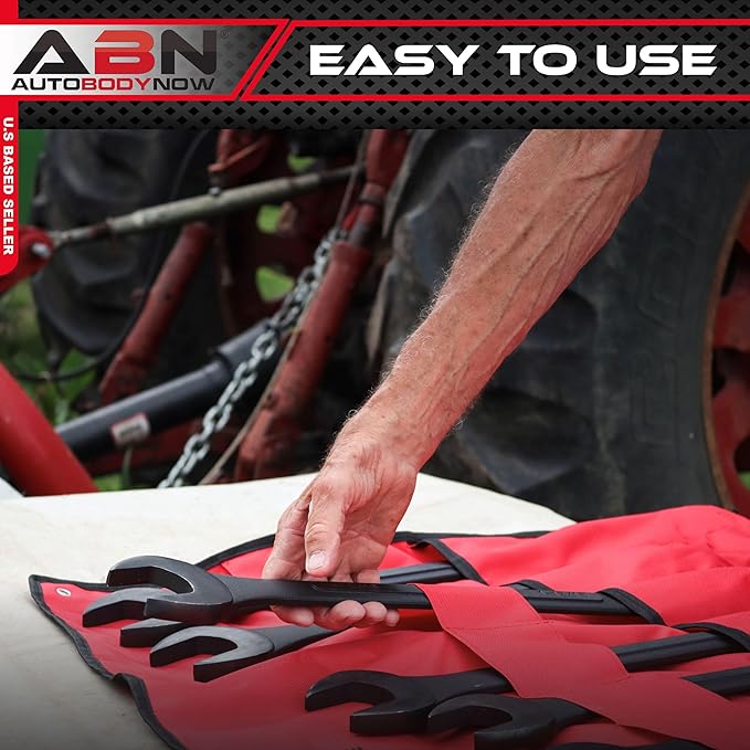 ABN Large Combination Wrench Set 33 to 50mm - Metric 10 Piece Jumbo Open End Wrench Set