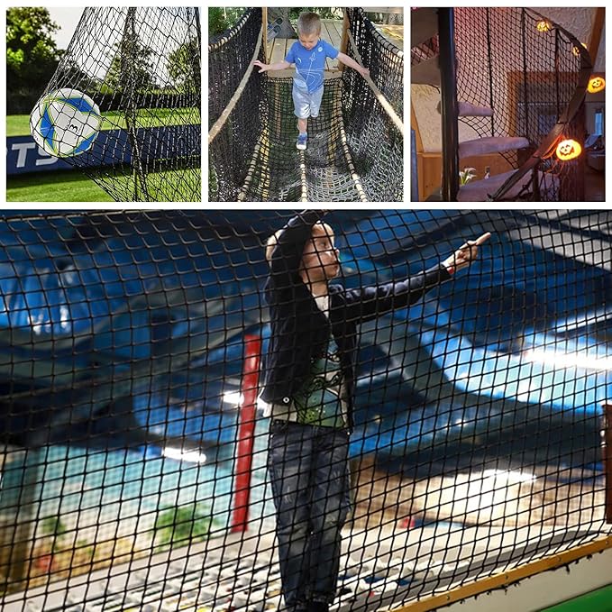 Climbing Cargo Net for Kids Outdoor Balcony & Playground Safety Net - Knotless Polyester Sports Netting