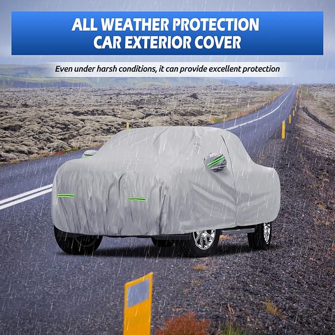 Car Cover Fit for GMC Sierra 1500 Short Bed, Migaven Truck Cover Waterproof All Weather Full Exterior Cover Sun Rain Protection with Door Zipper