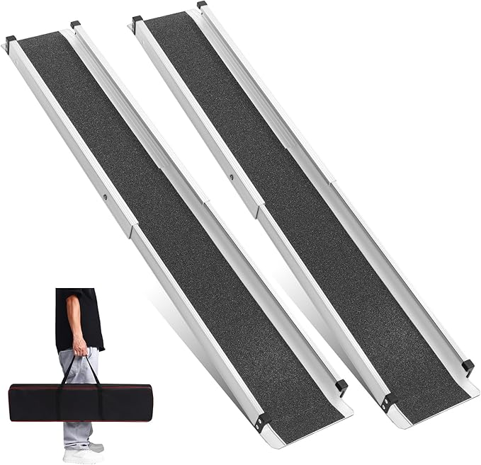 Wheelchair ramp 4FT, Lightweight, Retractable and Portable, can be Used for Wheelchair ramps, Comes with a Handbag