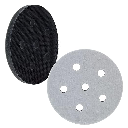 Dura-Gold Pro Series 5" x 10mm Soft Density Sanding Interface Pad, 5 Hole Pattern Dustless, 2 Pack - Hook & Loop Foam Cushion, Used with Vacuum Sander Discs, Polisher Polishing Pads & Backing Pads