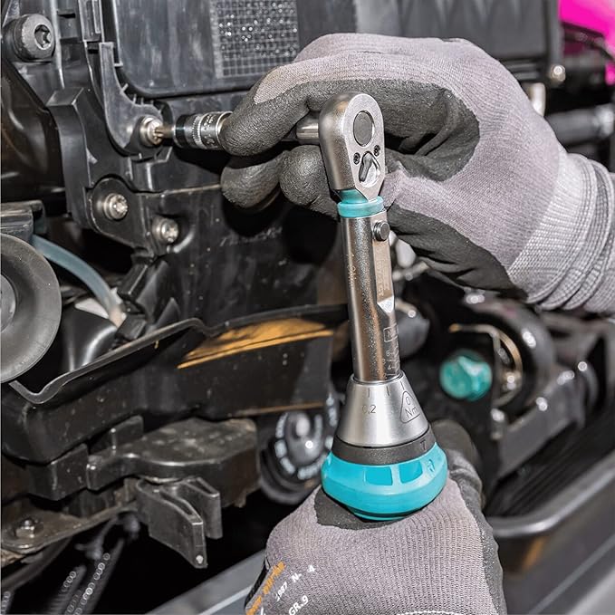 HAZET Torque Wrench 5107-3CT,1-9Nm, Output: Square 6.3 Mm (1/4 Inch), Tolerance: 4%, 20 Teeth (Operating Angle 18 Degrees) I User-Friendly Reversible Ratchet for Car and Bicycle I 9.21 Inches