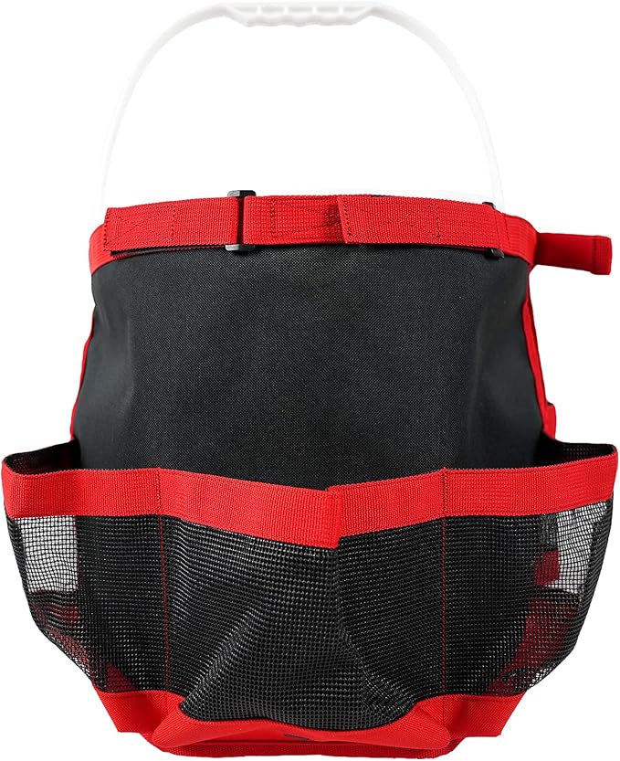 MELOTOUGH Bucket Car Wash Tool Organizer for Garden Tools Fit 3.5 to 5 Gallon Bucket (Red)